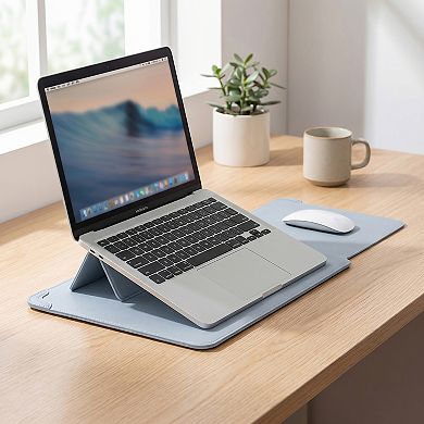 Laptop Sleeve Desk Mat Foldable Stand Case Protective Non Slip Surface Cover for Workspace
