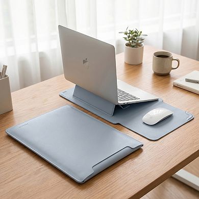Laptop Sleeve Desk Mat Foldable Stand Case Protective Non Slip Surface Cover for Workspace
