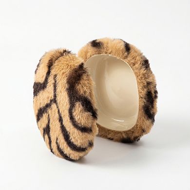 Tiger Print Plush Headphone Case for AirPods Max, Cute Furry Protective Cover with Soft Lining