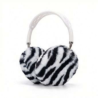 Tiger Print Plush Headphone Case for AirPods Max, Cute Furry Protective Cover with Soft Lining