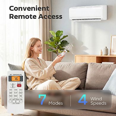 HOMCOM 18000 BTU Mini Split Air Conditioner, 19 SEER2 230V Ductless AC Unit
