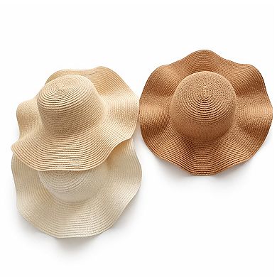 Womens Floppy Straw Sun Hat Wide Brim Beach Hat Summer UV Protection Packable