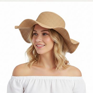Womens Floppy Straw Sun Hat Wide Brim Beach Hat Summer UV Protection Packable