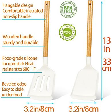 2-Piece Silicone Spatula Set, Heat-Resistant, Nonstick Cooking Utensils