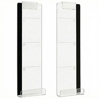 2 Pack Monitor Side Organizer with Memo Board Phone Holder Clear Acrylic Desk Clip Storage