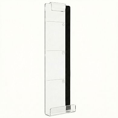 2 Pack Monitor Side Organizer with Memo Board Phone Holder Clear Acrylic Desk Clip Storage