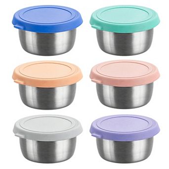 Food Storage Container Set with Stainless Steel Bowls and Silicone Lids Reusable Containers
