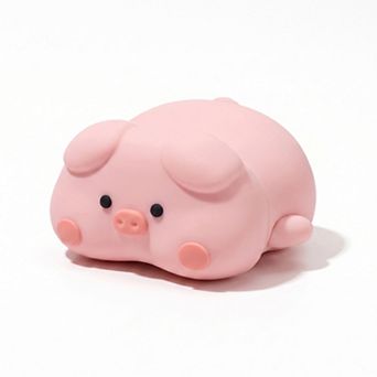 Cute Pink Pig Silicone AirPods 4 Case, 3D Cartoon Protective Cover with Carabiner