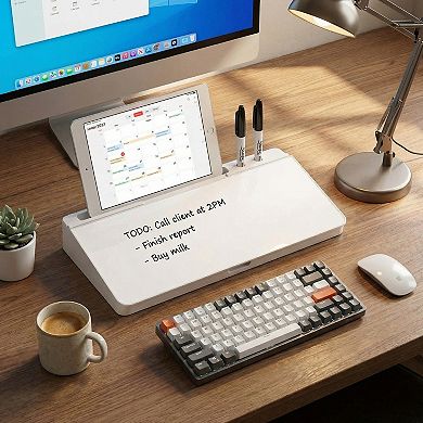 Desk Organizer with Dry Erase Board Tablet Stand Desktop Storage Holder for Office and Home