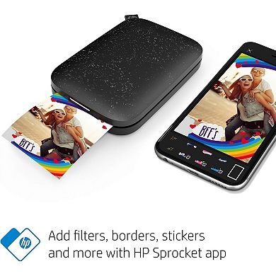HP Sprocket 2x3" Instant Smartphone Photo Printer 75 Sheets Bundle, Wireless Portable Printer