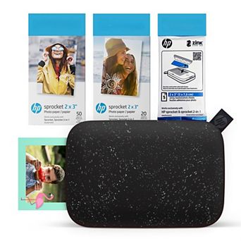 HP Sprocket 2x3" Instant Smartphone Photo Printer 75 Sheets Bundle, Wireless Portable Printer