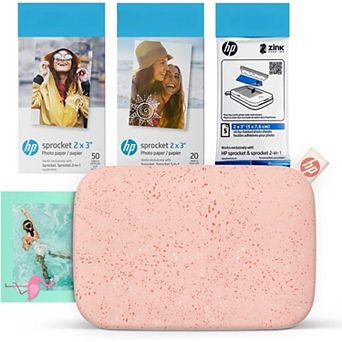 HP Sprocket 2x3" Instant Smartphone Photo Printer 75 Sheets Bundle, Wireless Portable Printer