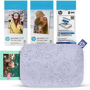 HP Sprocket 2x3" Instant Smartphone Photo Printer 75 Sheets Bundle, Wireless Portable Printer