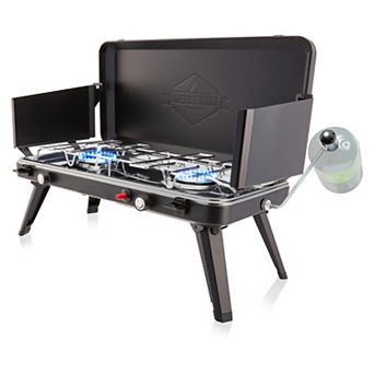 Hike Crew 2-Burner Gas Camping Stove - 20,000 BTU Propane Portable Grill with Igniter & More!