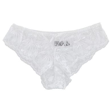 Daisy Fuentes Women's 2 Piece White Ruffle Lace Bra and Panty Set