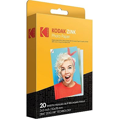 Kodak Printomatic Instant Print Camera Bundle with Blue Case & 20-Pack Zink Paper - Yellow.