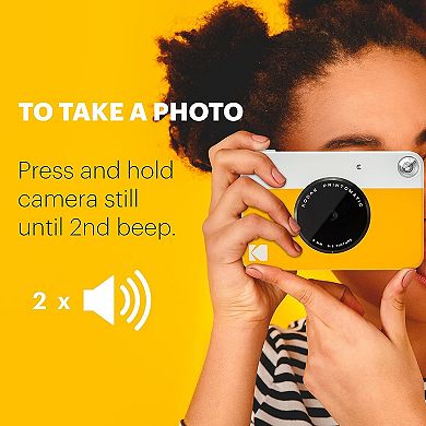 Kodak Printomatic Instant Print Camera Bundle with Blue Case & 20-Pack Zink Paper - Yellow.