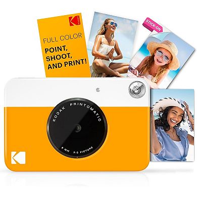 Kodak Printomatic Instant Print Camera Bundle with Blue Case & 20-Pack Zink Paper - Yellow.