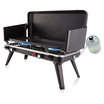 Hike Crew 2-Burner Gas Camping Stove & Griddle 20,000 BTU Propane Portable Grill w/Igniter & More!