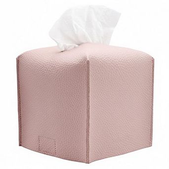 KAUFLY PU Leather Square Tissue Box Cover for Tabletop, Bathroom & Office