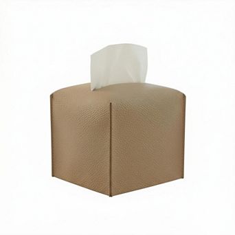 KAUFLY PU Leather Square Tissue Box Cover for Tabletop, Bathroom & Office
