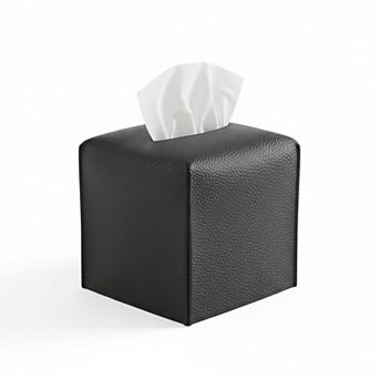 KAUFLY PU Leather Square Tissue Box Cover for Tabletop, Bathroom & Office