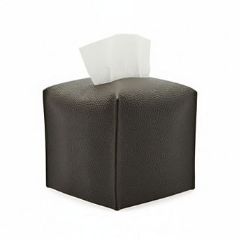 KAUFLY PU Leather Square Tissue Box Cover for Tabletop, Bathroom & Office
