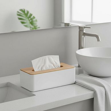 KAUFLY Premium Plastic Tissue Box Cover-Space-Saving Organizer for Bathroom & Office