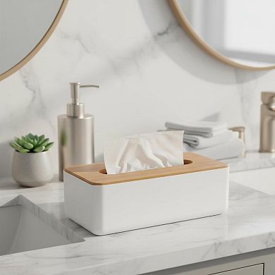 KAUFLY Premium Plastic Tissue Box Cover-Space-Saving Organizer for Bathroom & Office