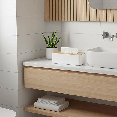 KAUFLY Premium Plastic Tissue Box Cover-Space-Saving Organizer for Bathroom & Office
