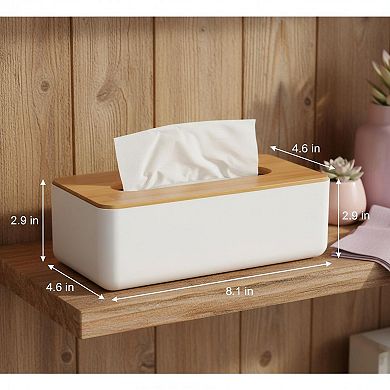 KAUFLY Premium Plastic Tissue Box Cover-Space-Saving Organizer for Bathroom & Office