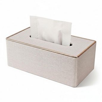 KAUFLY Rectangular Tissue Box Cover Premium Leather Holder for Home Office