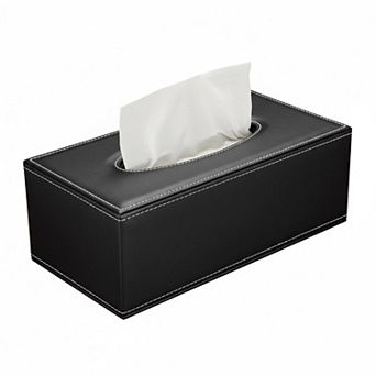 KAUFLY Rectangular Tissue Box Cover Premium Leather Holder for Home Office