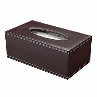 KAUFLY Rectangular Tissue Box Cover Premium Leather Holder for Home Office