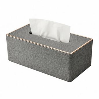 KAUFLY Rectangular Tissue Box Cover Premium Leather Holder for Home Office