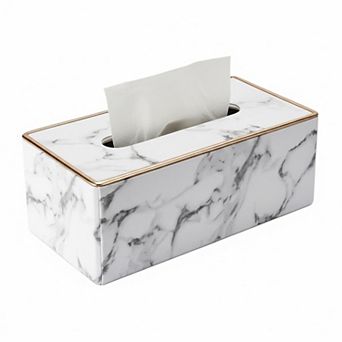 KAUFLY Rectangular Tissue Box Cover Premium Leather Holder for Home Office