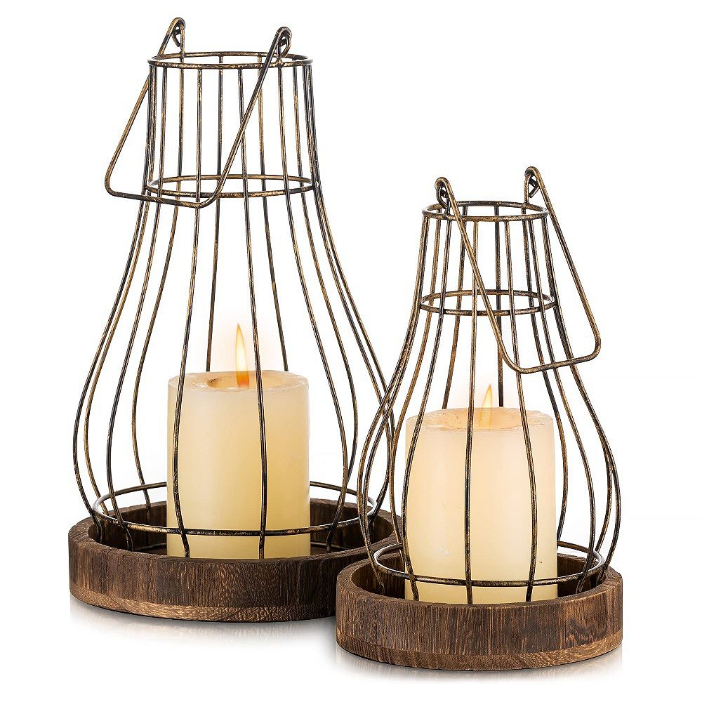 MOEPLSY Farmhouse Rustic Candle Lantern, Decorative Holder for Living ...