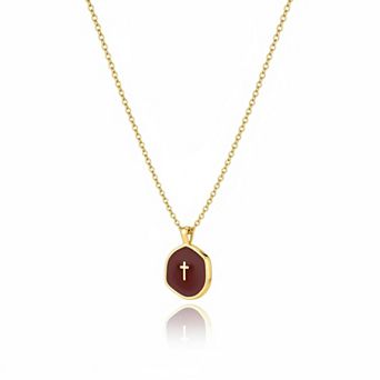 KAUFLY Dainty Simple 18K Gold Plated Cross Necklace for Women