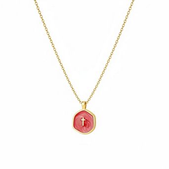 KAUFLY Dainty Simple 18K Gold Plated Cross Necklace for Women