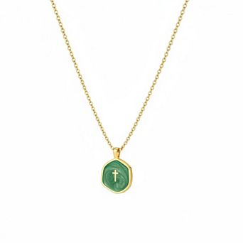 KAUFLY Dainty Simple 18K Gold Plated Cross Necklace for Women
