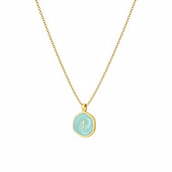 KAUFLY Dainty Simple 18K Gold Plated Cross Necklace for Women