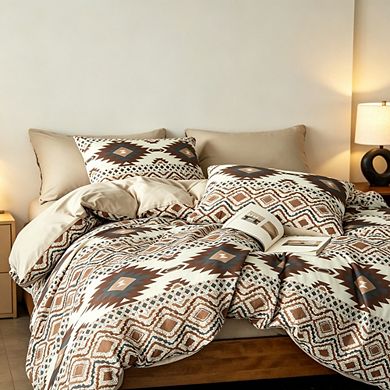 South western Comforter Set, Rustic Ranch Style, 3 Piece, Beige Brown, Queen