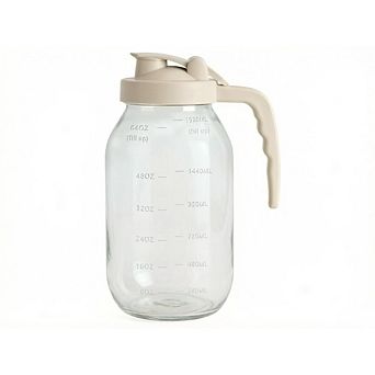 JUANWANG 2-qt Glass Pitcher with Filter Lid, Airtight, 64 oz
