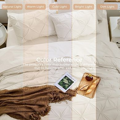 7-Piece Queen Bed in a Bag,Pintuck Design Comforter Set, All-Season Bedding with Sheet Set & Shams