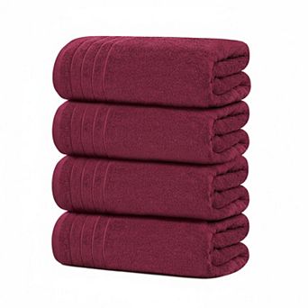 KAUFLY 4-Pack 30"x60" Cotton Bath Towels - Lightweight, Quick Dry, Super Soft & Absorbent