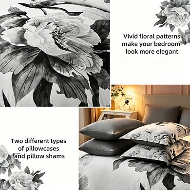 Queen 7-Piece Bed in a Bag Comforter Set, Soft Microfiber Botanical Floral Bedding with Sheets
