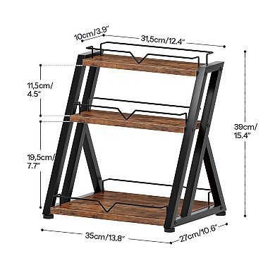 KAUFLY 3-Tier Countertop Spice Rack - Sturdy Industrial Organizer