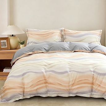 Queen Size 100% Cotton Floral Duvet Cover Set, Ultra Soft 3 pc Bedding