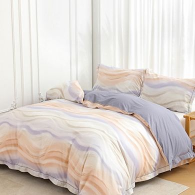 Queen Size 100% Cotton Floral Duvet Cover Set, Ultra Soft 3-Piece Bedding