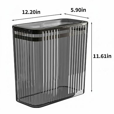 KAUFLY Slim 35 Gallon Press-Top Trash Can for Bathroom & Office, Transparent Plastic